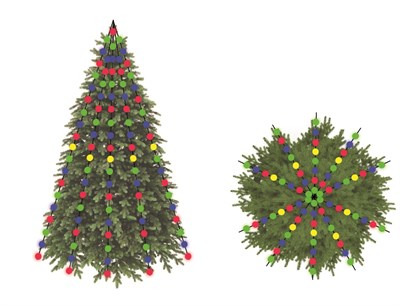 RGB 3D гирлянды новогодние уличные на 6 метров Ёлку 12 линий 240 пикселей 2254