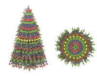 RGB 3D светодинамика для большой Ёлки 8 метров 18 линий 540 кластеров 2177