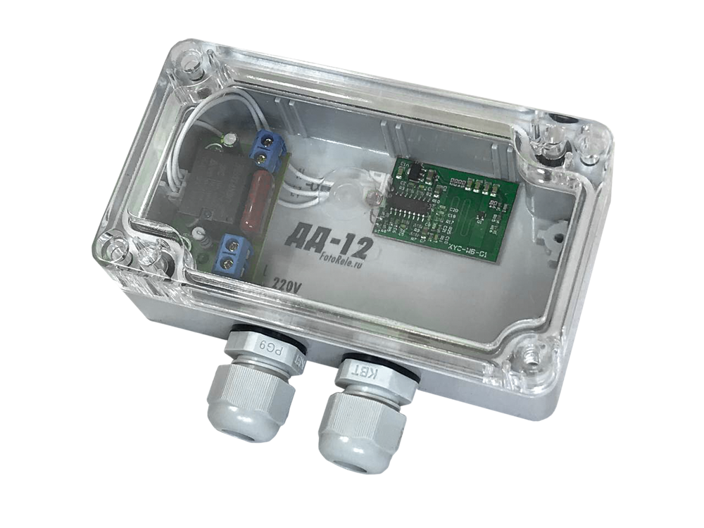 Датчик ДД-12 (движения и света микроволновый, 220В/10А_IP65)